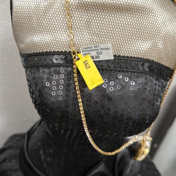 Crystal rhinestones heart necklace NWT - Picture 3 of 3